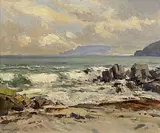 Rough Seas, Cushendun, Co. Antrim (c. 1940s) by Maurice Canning Wilks, oil on canvas, offered Jun 2026