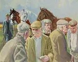 Robert Taylor Carson, Men and Horses, 1987, oil on canvas