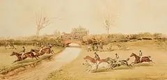 Robert Richard Scanlan, A Steeplechase, 1845, watercolour on paper