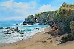 Annemarie Bourke, Kilfarrassy Beach. Co. Waterford, oil on canvas