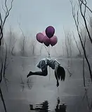 Mr. Everybody, Girl with Balloons, 2026, oil on canvas