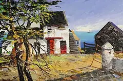 Farm Scene by Kenneth Webb, oil on canvas, sold Jun 2026