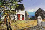 Kenneth Webb, Farm Scene, oil on canvas