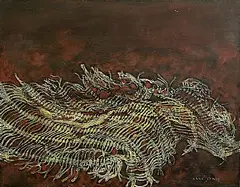 Anne Yeats, Dishcloth Thrown Away, oil on board