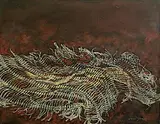 Anne Yeats, Dishcloth Thrown Away, oil on board