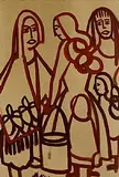 Markey Robinson, Family, gouache on card