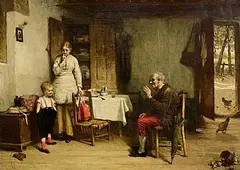 John Burr, Enjoying the Story, oil on canvas