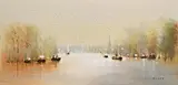 Anthony Robert Klitz, On the Thames, oil on canvas