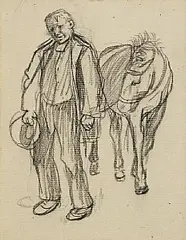 Edith Somerville 'Ce', The Irish Horse Dealer, pencil on paper