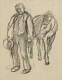 Edith Somerville 'Ce', The Irish Horse Dealer, pencil on paper