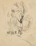 Albert Gleizes, Arbres, Les Méjades, 1942, ink on paper