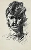 Patrick Graham, Self Portrait, charcoal on paper