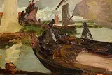 Samuel Connolly Taylor, Concarneau Harbour, oil on panel