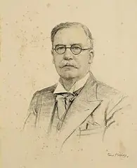 Frank McKelvey, Portrait of Sir Thomas Houston, charcoal drawing