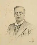 Frank McKelvey, Portrait of Sir Thomas Houston, charcoal drawing