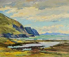 Robert Taylor Carson, Donegal Coast, oil on board