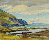 Robert Taylor Carson, Donegal Coast, oil on board