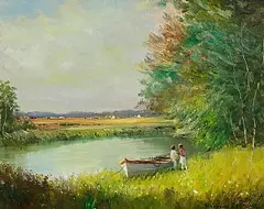 Summer Morning by Norman J. McCaig, oil on board, sold Jun 2026