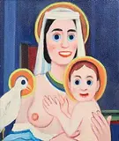 Jack Donovan, Madonna and Child, oil on board
