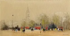 Anthony Robert Klitz, Trafalgar Square, London, oil on canvas