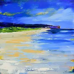 Paula McKinney, Portstewart Strand, oil on board