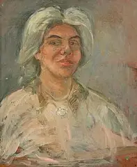Stella Steyn, Self Portrait, oil on board