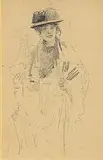 John Butler Yeats, The Flower Seller, pencil on paper