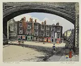 Flora Mitchell, Winetavern Street, Dublin, pen, ink and watercolour on paper