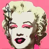 Andy Warhol American, Marilyn (Castelli Graphics Invitation), 1981, offset lithograph in colours on card with text printed on the reverse