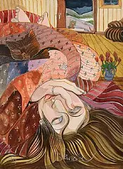Pauline Bewick, Resting in Kerry, 1982, watercolour on paper