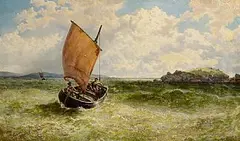 Thomas Rose Miles, Fishing Off Galway Bay, oil on canvas