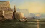 Andrew Nicholl, Giant's Causeway, watercolour on paper