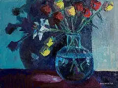Brian Ballard, Tulips in a Glass Bowl, 2022, oil on canvas