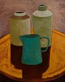 Graham Knuttel, Still Life on Tabletop, oil on canvas