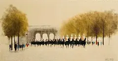 Anthony Robert Klitz, Guards at Admiralty Arch, oil on canvas