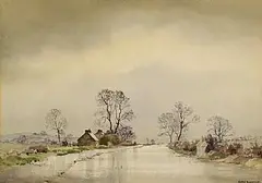 Wet Day, Comber Road, Co. Down by Frank Egginton, watercolour on paper, sold Feb 2026