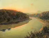 Julius Olsson, The Setting Sun, oil on canvas
