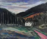 Peter Collis, Cottage at the Wood's Edge, oil on canvas
