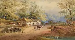 Robert Lowe Stopford, Widow Mallone's Dairy, Kinsale, watercolour on paper