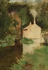 Rose Maynard Barton, The Mill on the River Dodder, watercolour on paper