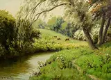 Charles McAuley, The Dall River, Cushendall, Co. Antrim, oil on canvas