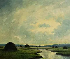 Douglas Alexander, A Sunset Sky, Boglands, Connemara, oil on board