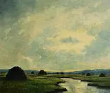 Douglas Alexander, A Sunset Sky, Boglands, Connemara, oil on board