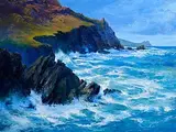 Annemarie Bourke, Autumn Storm, Clogher Head, Kerry, oil on canvas