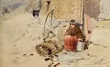 Erskine Nicol, A Kilted Boy at the Door of a Scottish Croft, 1857, watercolour and pencil on paper