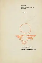 Little Red Hand by Louis le Brocquy, ink on Gimpel Fils Exhibition Catalogue from February 1955, offered Feb 2026