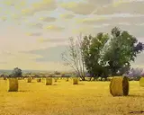 Padraig Lynch Irish, The Harvest is Over, 1992, oil on canvas board