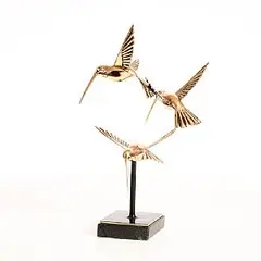Valentin Bostan, Dance of the Hummingbirds, 2025, unique bronze on granite base