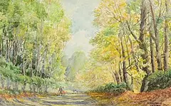 Marshall C. Hutson, The Lee Road, watercolour on paper