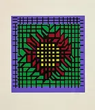 Victor Vasarely, Kat-Zag, 1985, screenprint - numbered 41 from an edition of 250